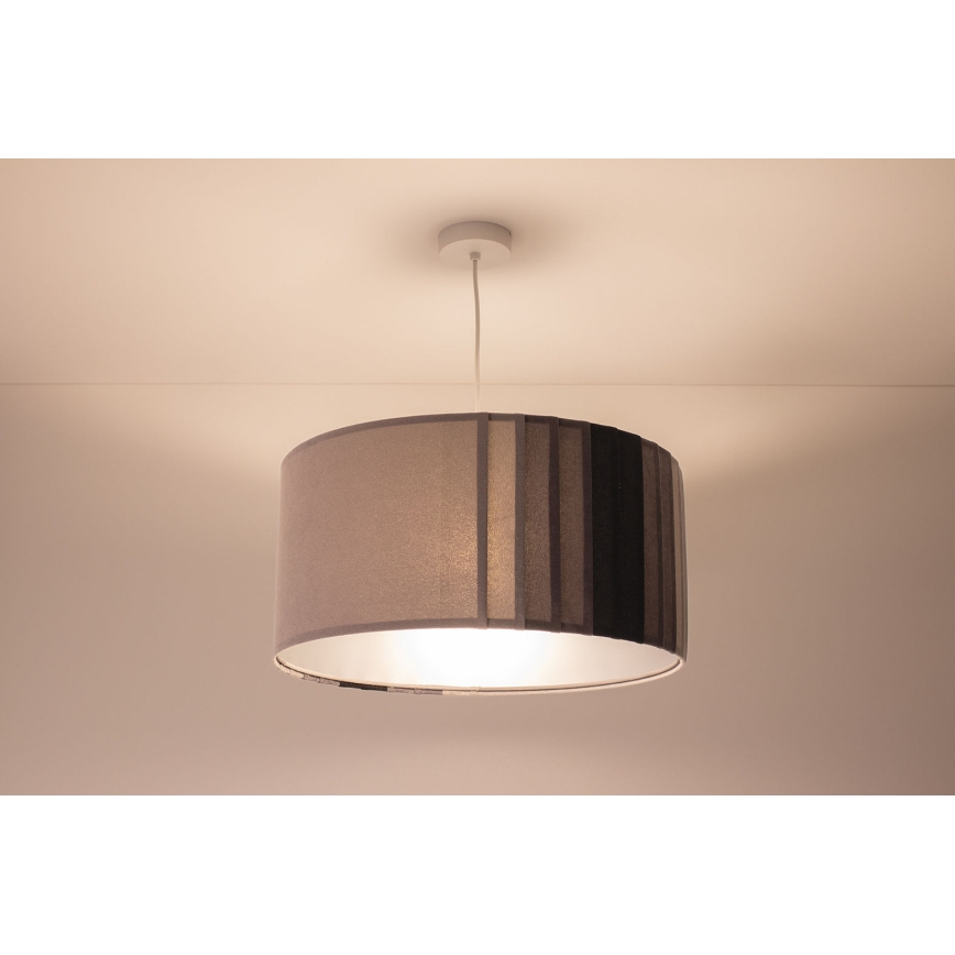 STRIPES cord-hung pendant light 1xE27/60W/230V, Ø 40 cm, grey