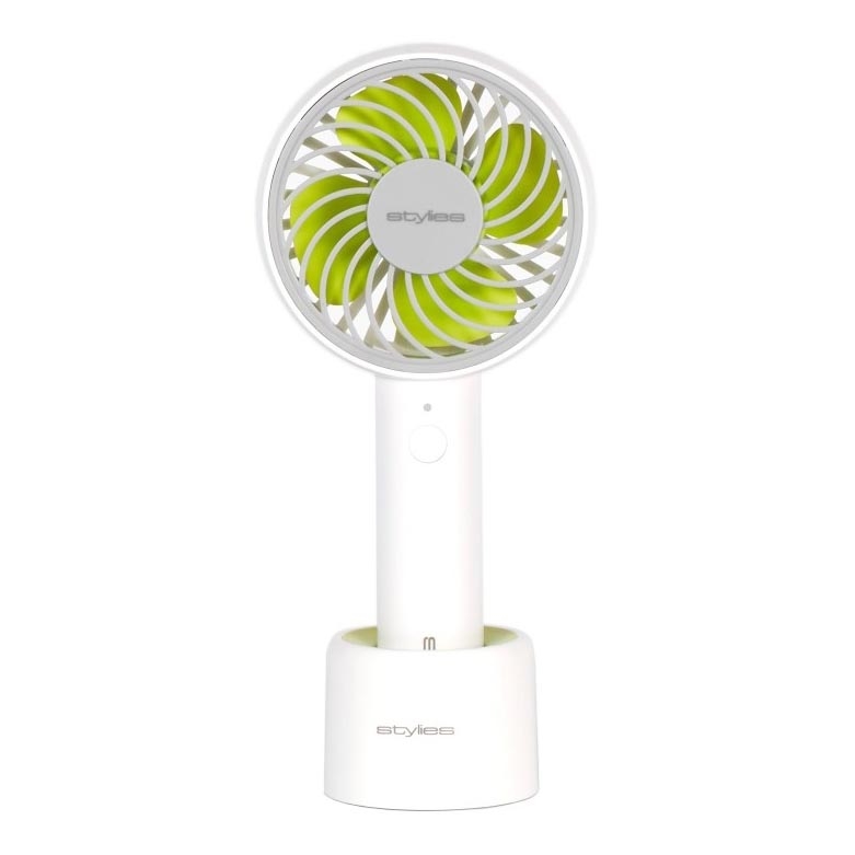 Stylies - Rechargeable handheld fan LACERTA 4W/5V 2500 mAh white