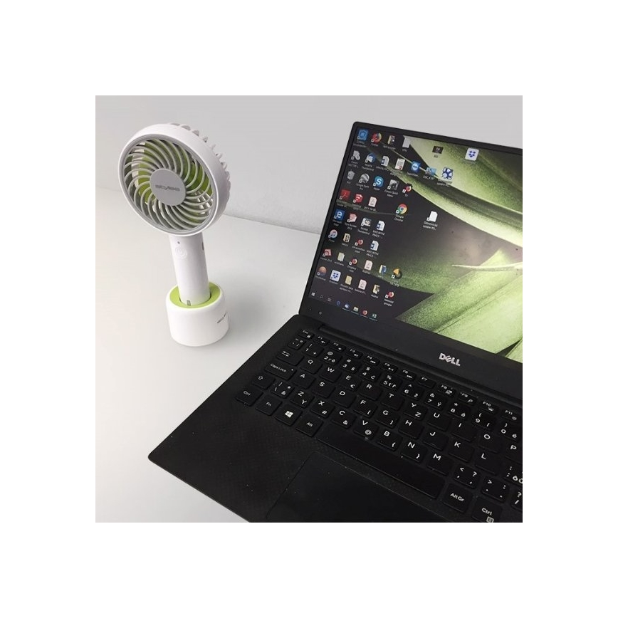 Stylies - Rechargeable handheld fan LACERTA 4W/5V 2500 mAh white