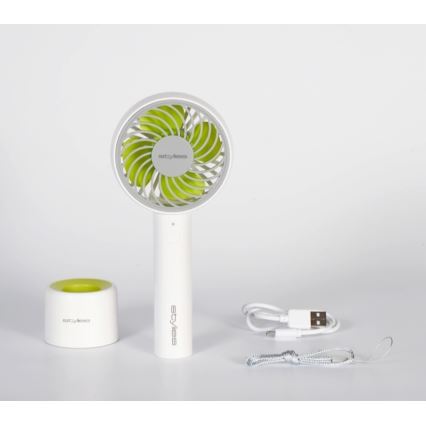 Stylies - Rechargeable handheld fan LACERTA 4W/5V 2500 mAh white
