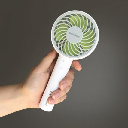 Stylies - Rechargeable handheld fan LACERTA 4W/5V 2500 mAh white