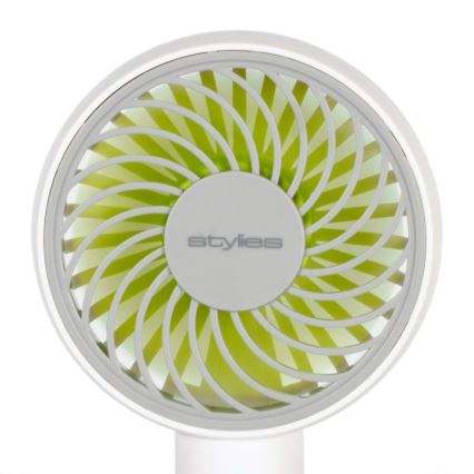 Stylies - Rechargeable handheld fan LACERTA 4W/5V 2500 mAh white
