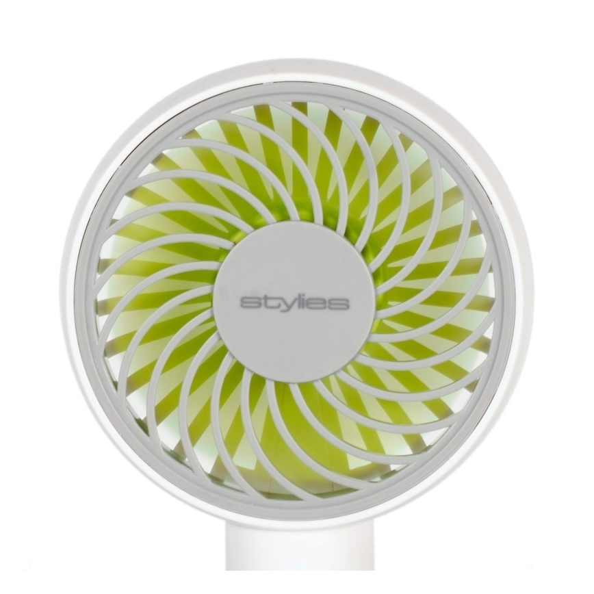 Stylies - Rechargeable handheld fan LACERTA 4W/5V 2500 mAh white