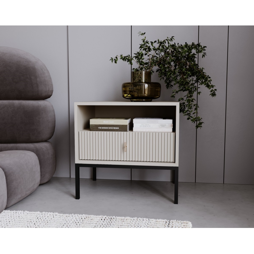 SUE bedside table beige/cashmere