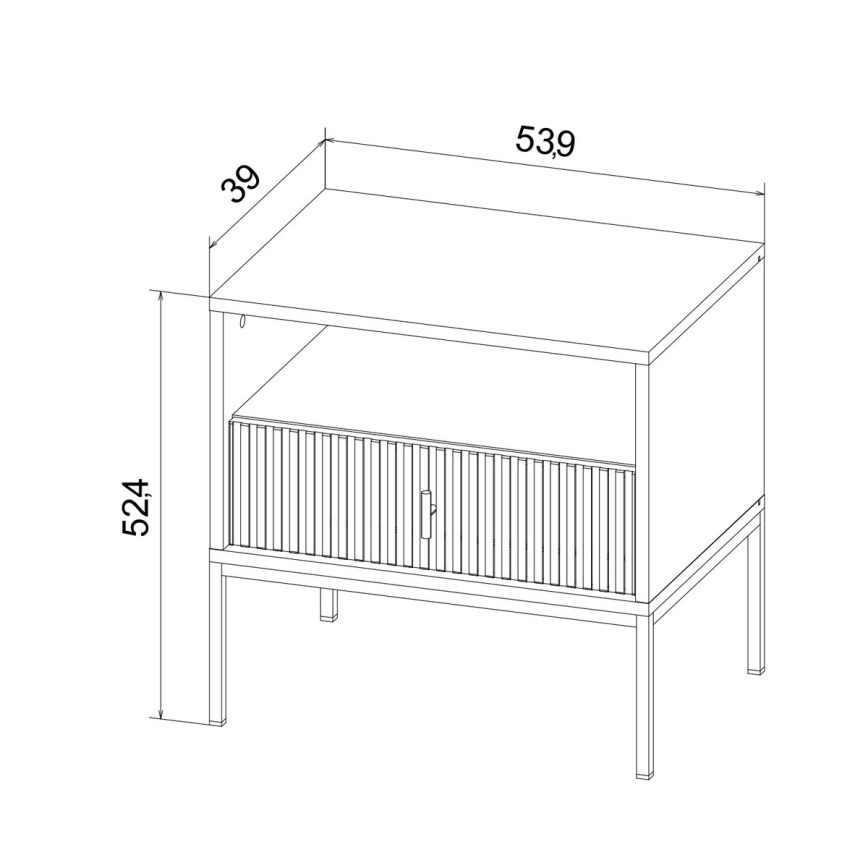 SUE bedside table beige/cashmere