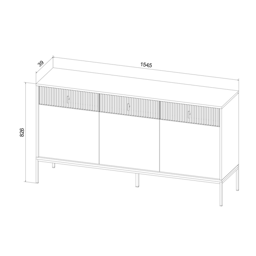 SUE Black Chest of Drawers