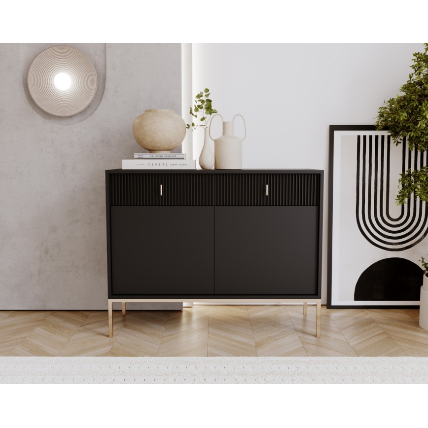 SUE Black Chest of Drawers