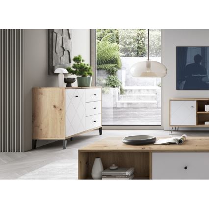 SULA Chest of Drawers, Artisan Oak/White