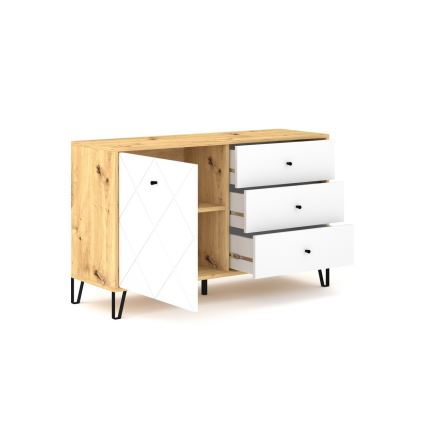 SULA Chest of Drawers, Artisan Oak/White