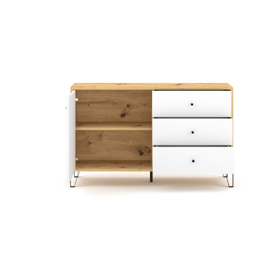 SULA Chest of Drawers, Artisan Oak/White