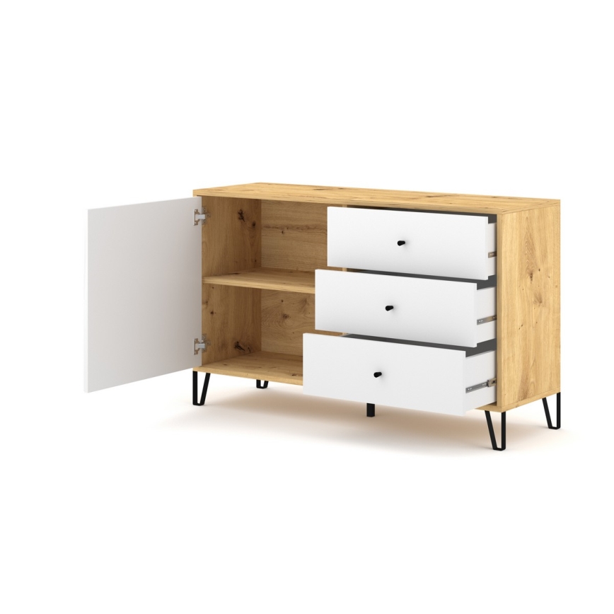 SULA Chest of Drawers, Artisan Oak/White