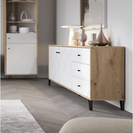 SULA Chest of Drawers, Artisan Oak/White