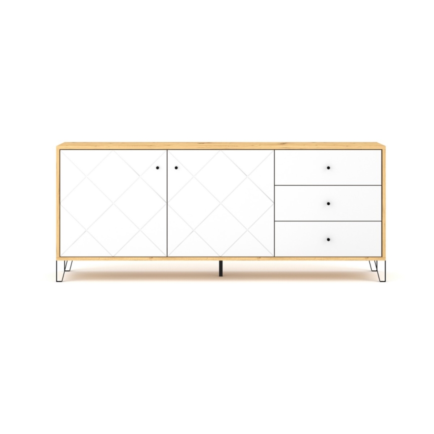 SULA Chest of Drawers, Artisan Oak/White