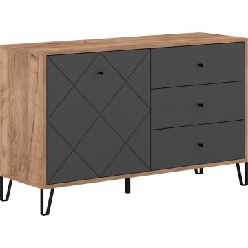 SULA Chest of Drawers Craft Oak/Black