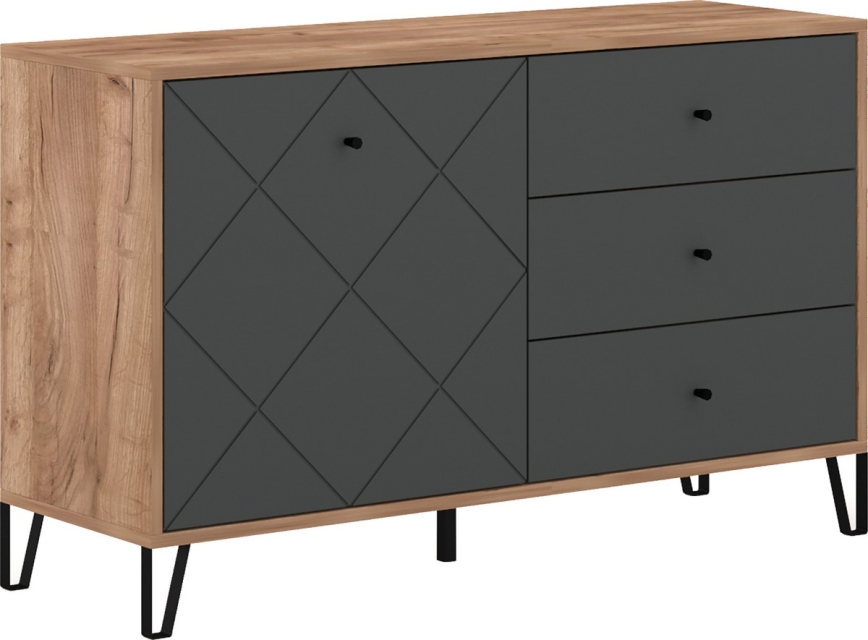SULA Chest of Drawers Craft Oak/Black