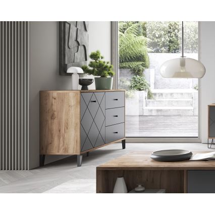 SULA Chest of Drawers Craft Oak/Black