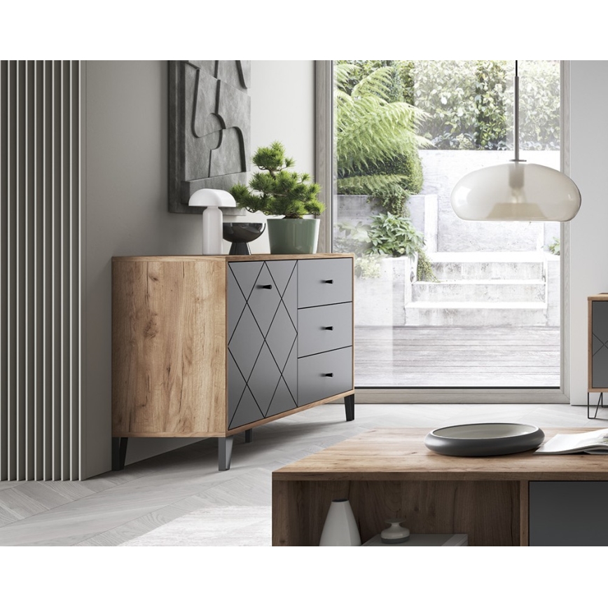 SULA Chest of Drawers Craft Oak/Black