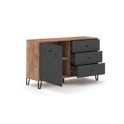 SULA Chest of Drawers Craft Oak/Black