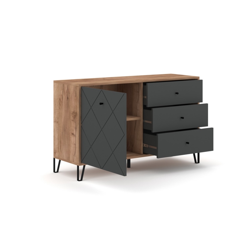 SULA Chest of Drawers Craft Oak/Black