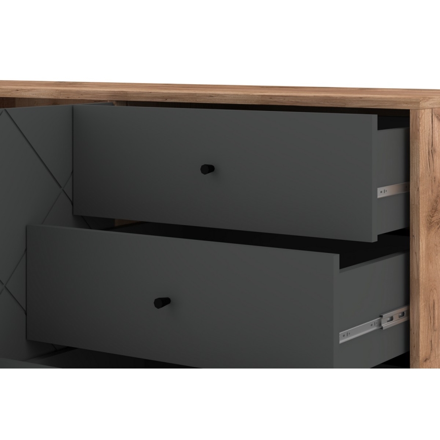 SULA Chest of Drawers Craft Oak/Black