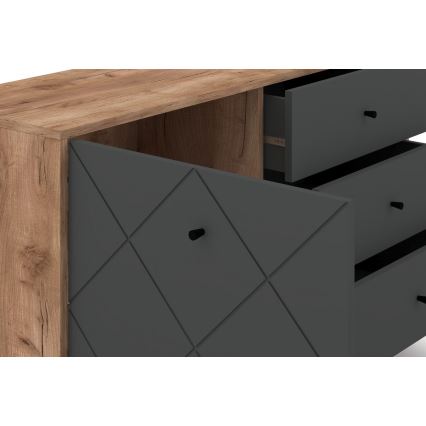 SULA Chest of Drawers Craft Oak/Black