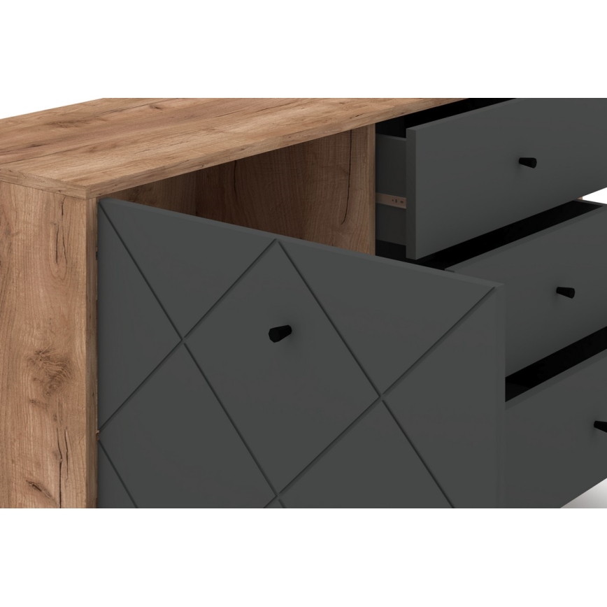 SULA Chest of Drawers Craft Oak/Black