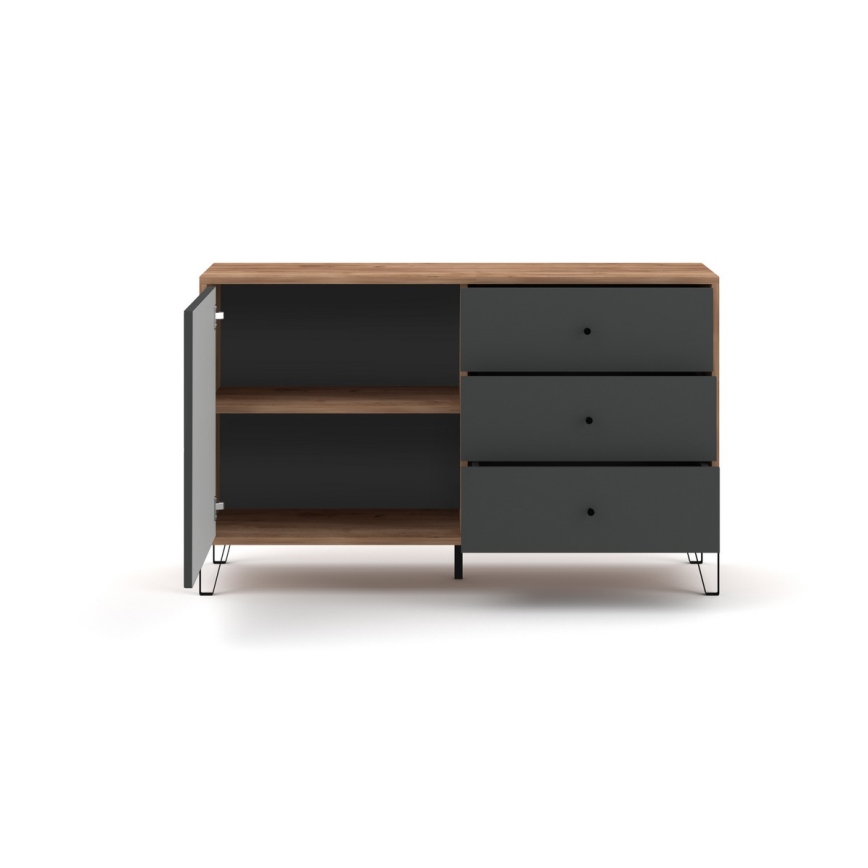 SULA Chest of Drawers Craft Oak/Black