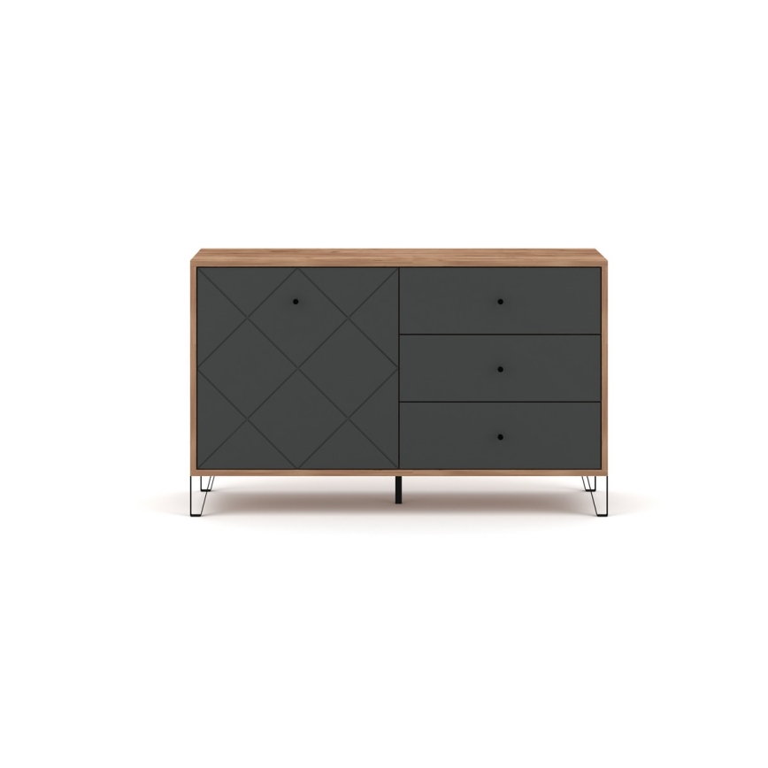SULA Chest of Drawers Craft Oak/Black