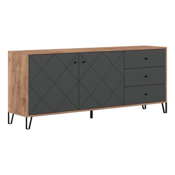 SULA Chest of Drawers Craft Oak/Black