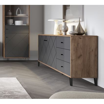 SULA Chest of Drawers Craft Oak/Black