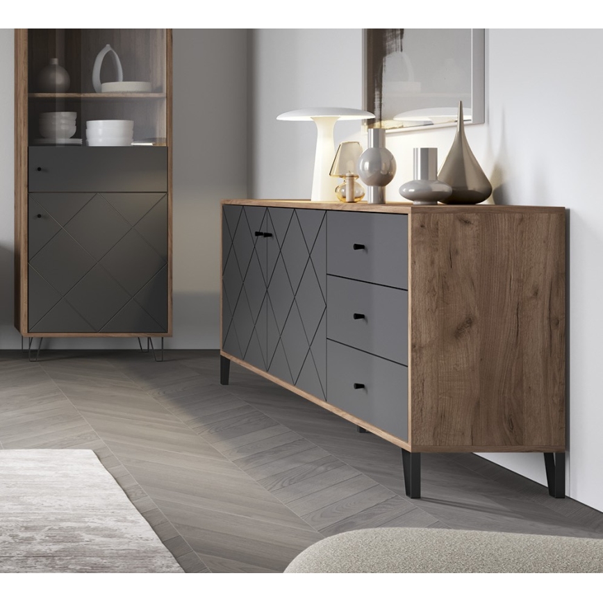 SULA Chest of Drawers Craft Oak/Black