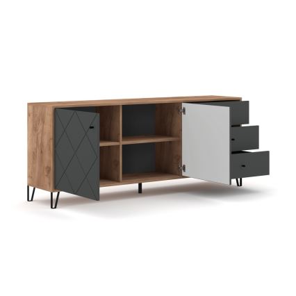 SULA Chest of Drawers Craft Oak/Black