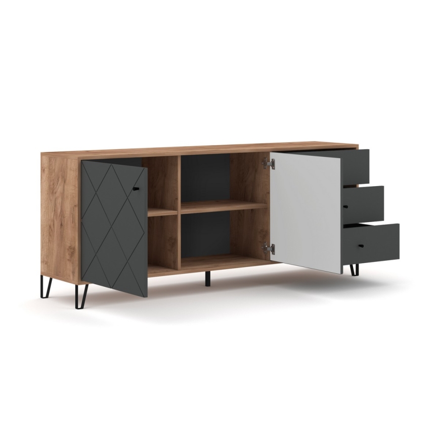 SULA Chest of Drawers Craft Oak/Black