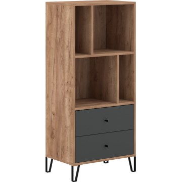 SULA chest of drawers craft oak/black