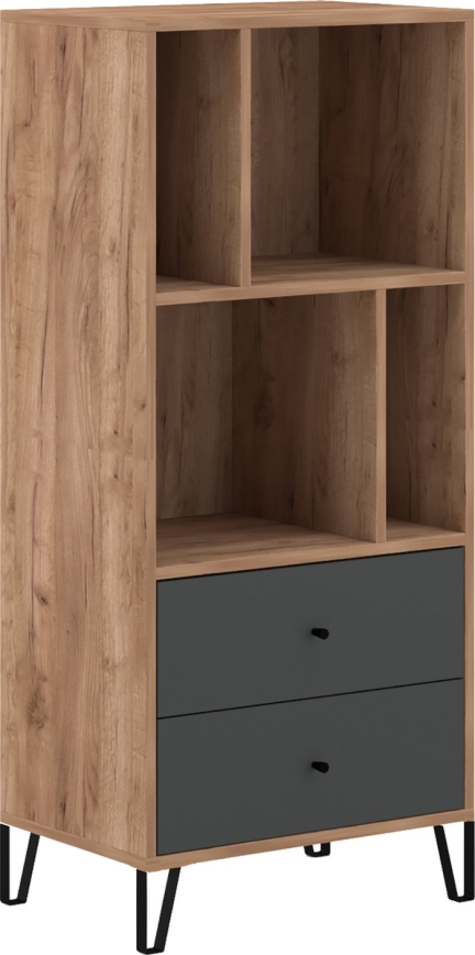 SULA chest of drawers craft oak/black