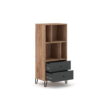 SULA chest of drawers craft oak/black