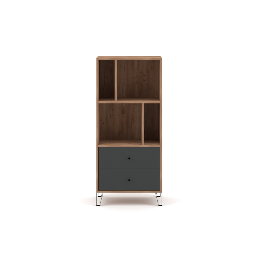 SULA chest of drawers craft oak/black