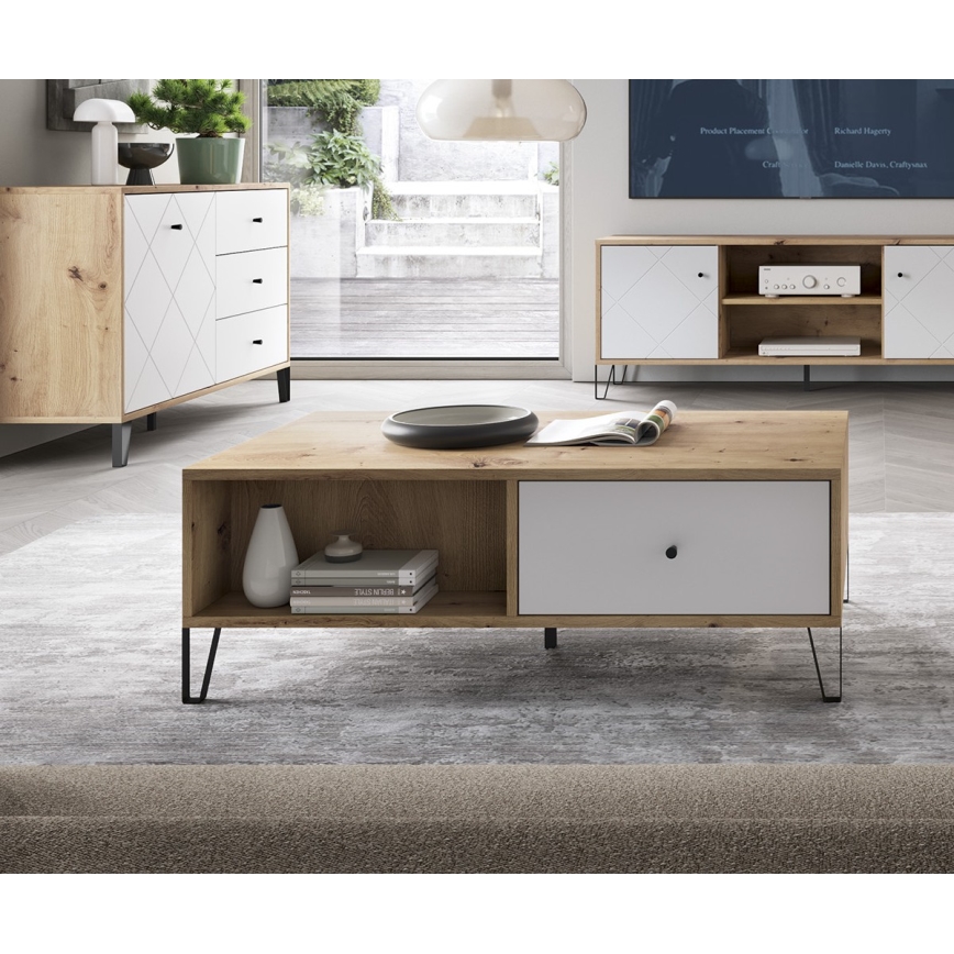 SULA Coffee Table Artisan Oak/White