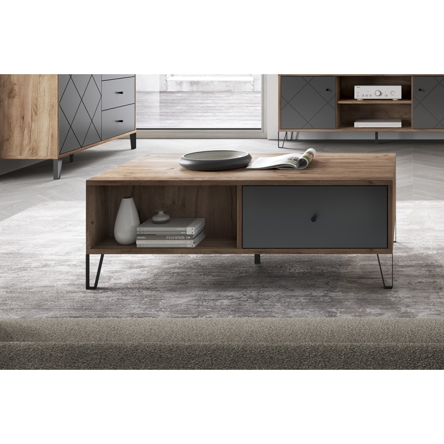 SULA Coffee Table, Craft Oak/Black