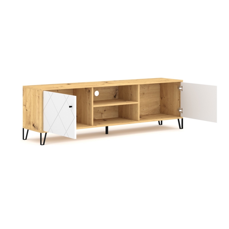 SULA TV stand, Artisan Oak/White