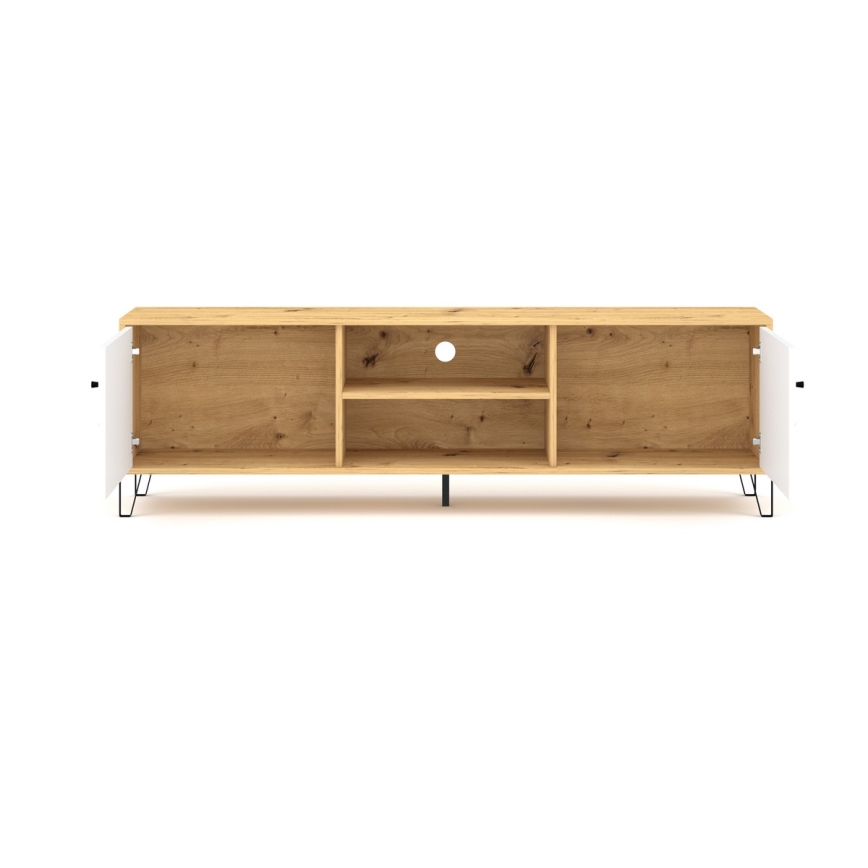 SULA TV stand, Artisan Oak/White