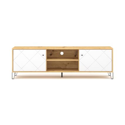 SULA TV stand, Artisan Oak/White