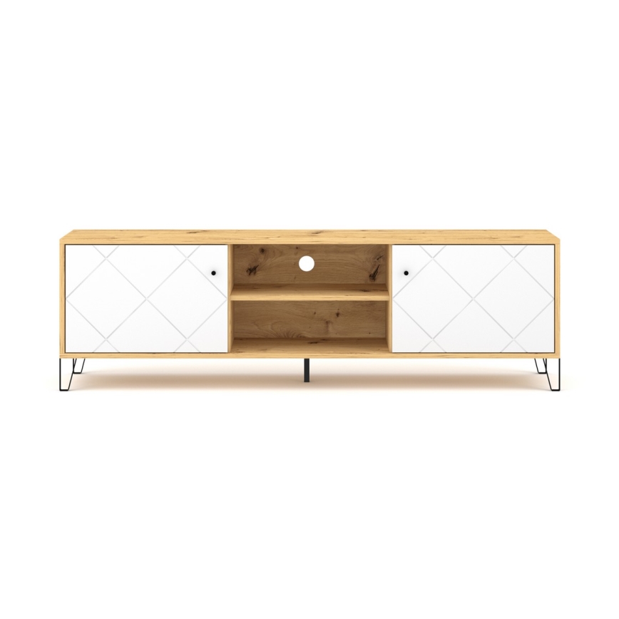 SULA TV stand, Artisan Oak/White