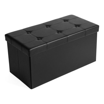 SULTAN Leather Bench, Black