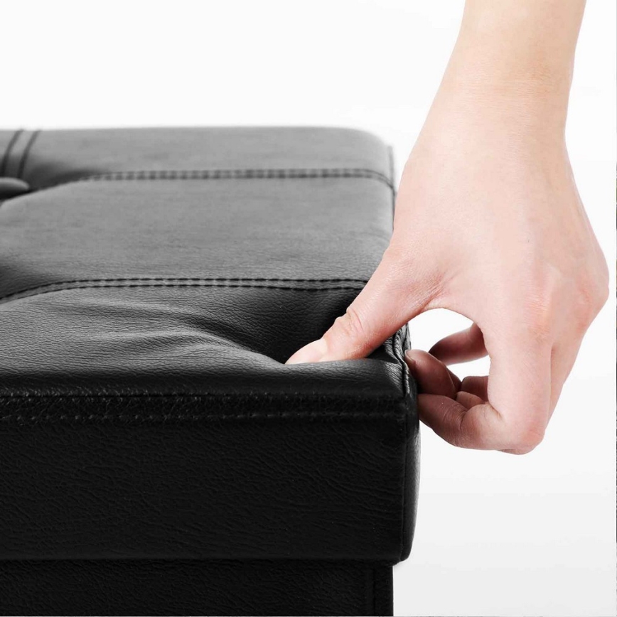 SULTAN Leather Bench, Black