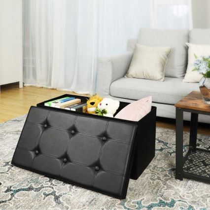SULTAN Leather Bench, Black