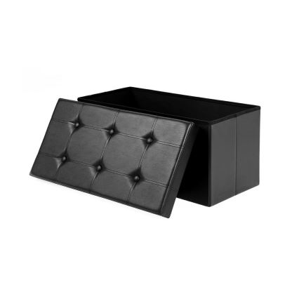 SULTAN Leather Bench, Black