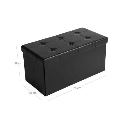 SULTAN Leather Bench, Black