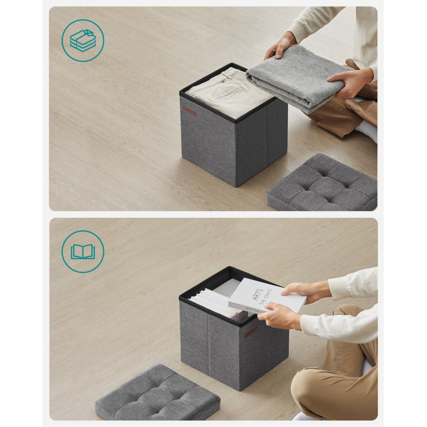 SULTAN Ottoman 30x30 cm gray
