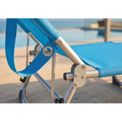 SUNO Folding Adjustable Lounger 56x190 cm Blue